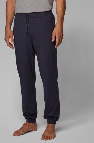 Spodnie Loungewear BOSS Cuffed Ciemny Niebieskie Męskie (Pl47471)